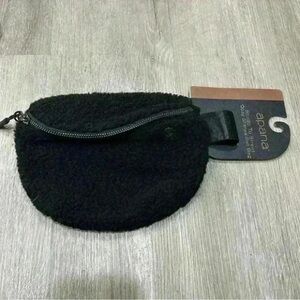 Apana Black Textured Waist Bag